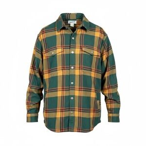 Duluth Trading Co Green and Brown Plaid Shirt